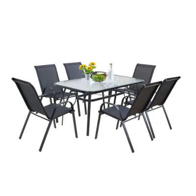 Sto Valencia 120x70x70+stolice 6/1 crni